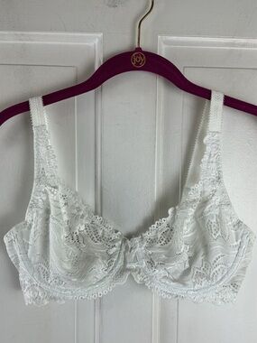 Dorina Unlined Underwire Bra 36D White Lace